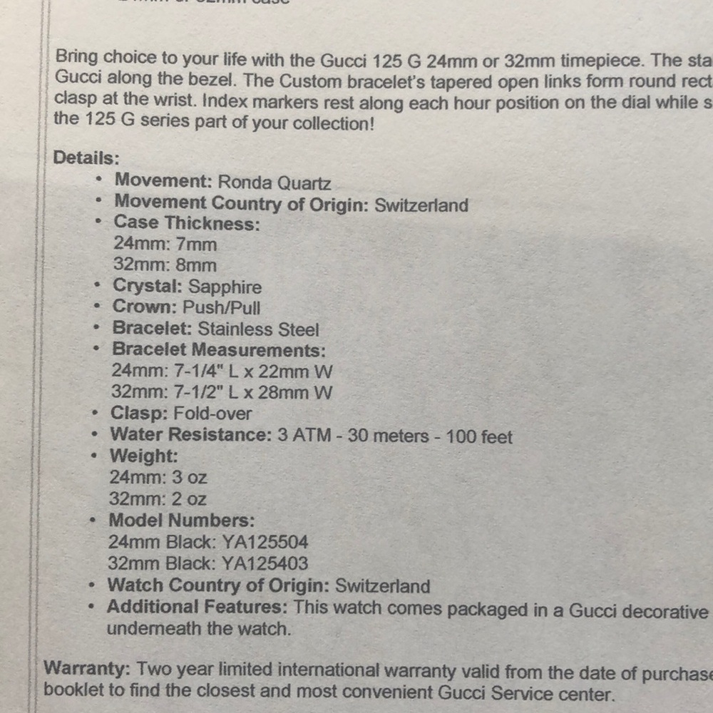 Gucci 125G 24mm Swiss quartz bracelet watch - Picture 11 of 13